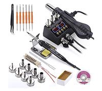 Stazione di Saldatura, 2 in1 doppio interruttore Stazione di saldatura di controllo LCD. Display digitale BGA SMD Stazione di saldatura della ripresa di saldatura Strumenti di riparazione 8898(Blauw)