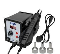 Stazione di saldatura ad aria calda, 700 W, 858D Hot Air Rework Station con display LED e 3 ugelli, stazione dissaldante 2 in 1, stazione dissaldante Rework Station, display digitale, kit saldatore