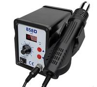 Stazione di saldatura ad aria calda 858D, 700 W, con display digitale, stazione dissaldante SMD, stazione di saldatura ad aria calda con temperatura regolabile 100 - 450 °C, 3 ugelli, funzione di