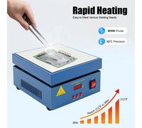 Stazione di saldatura di preriscaldamento da 800 W, piastra riscaldante elettronica per saldatore da laboratorio 20 * 20 cm 50-400 ° C per la riparazione di PCB Sigillatura della pellicola di