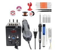 Stazione di saldatura digitale con pistola ad aria calda 858D da 700 W, stazione rilavorazione BGA, saldatrice termica 110/V/220/V(858D Set 3,110/V)