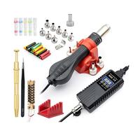 Stazione di saldatura for micro rilavorazione con pistola ad aria calda 8858A da 750 W, asciugacapelli digitale a LED for, strumenti riparazione for termica(Set 4)