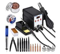 Stazione di Saldatura, JCD 2. In 1 stazione di saldatura SMD BGA. Rilavorare LCD. Digital 750 W Station Hot Air Saldatura Riparazione Saldatura Strumenti in ferro 8908(Silver)