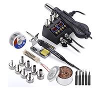 Stazione di Saldatura, JCD. Controllo doppio interruttore SMD. Aria calda con saldatore LCD. Display digitale BGA. Stazione di riparazione della saldatura Strumenti di alimentazione 8898(Noir)