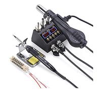 Stazione di Saldatura, JCD. Controllo doppio interruttore SMD. Aria calda con saldatore LCD. Display digitale BGA. Stazione di riparazione della saldatura Strumenti di alimentazione 8898(White)