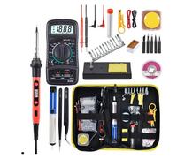 Stazione di Saldatura, Kit saldatore da 80 W, LCD a temperatura regolabile, con punte di saldatura multimetro Strumenti di saldatura for pompa dissaldante(3)