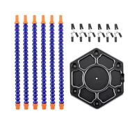 Stazione di saldatura multifunzionale con sei bracci flessibili 6 Morsa di aiuto di saldatura Base in alluminio per saldatura Dispenser Spugna di pulizia