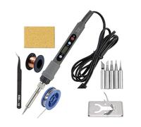 Stazione di Saldatura, Saldatore elettrico, display digitale a temperatura regolabile da 80 W con kit di strumenti di riparazione del calore for saldatura a saldare, strumenti di saldatura(Rot)