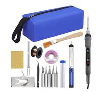 Stazione di Saldatura, Saldatore elettrico, display digitale a temperatura regolabile da 80 W con kit di strumenti di riparazione del calore for saldatura a saldare, strumenti di saldatura(Blauw)
