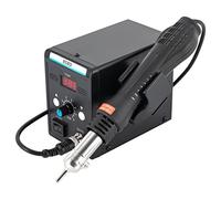 Stazione di saldatura,SMD Hot Air Retouche Table 700wa Hot Air Welding Table Saldatura stagno 858d 100-500°C con 3 Ugelli di aria calda,Per Saldatura e Riparazione SMD