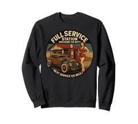 Stazione di Servizio Completo Retro Rat Rod Gas Vintage Pin Up Girl Felpa