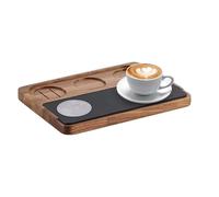 Stazione di tamper per caffè - Porta tamper in legno antiscivolo, supporto per tamper da 51 a 58 mm, adatto per banconi di caffè, bar, cucine domestiche, per la pressatura e la macinazione