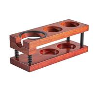 Stazione di Tamping Espresso a Doppio Strato Organizzatore di Caffè in Legno con Staffa a Molla Telescopica Adattabile Supporto a Portafoglio Universale 51 58mm in Legno Naturale (Rettangolare)