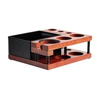 Stazione di Tamping Espresso a Doppio Strato Organizzatore di Caffè in Legno con Staffa a Molla Telescopica Adattabile Supporto a Portafoglio Universale 51 58mm in Legno Naturale (Piazza)