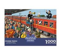 Stazione ferroviaria di vecchia moda Puzzle in Legno Impermeabile DIY Puzzles Da 1000 Pezzi Regali Per Adulti Divertenti Giochi Educativi