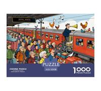 Stazione ferroviaria di vecchia moda Puzzle in Legno Impermeabile Puzzles Da 1000 Pezzi Per Adulti Colorati Giochi Educativi