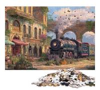Stazione ferroviaria in stile europeo Puzzle in Legno 500 Pezzi Adulto Puzzle Decorazione Interna Unica Per Gioco Familiare Regalo Per Amore E Amico Divertimento Gioco Stress Relief 500pcs (52x38cm)