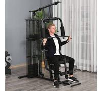 Stazione Fitness Palestra Multifunzione per Allenamento a Casa e Professionale, Acciaio 150x110x210cm Nero Description:La stazione fitness multifunzione HOMCOM ti permette di portare la palestra diret
