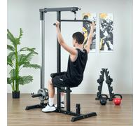 Stazione Fitness Pull Down Power Tower Multifunzione per Palestra in Casa con Panca e Cavo Regolabile, in Acciaio 107x120x190cm Nero Descrizione:La stazione fitness per pull down HOMCOM ?l'attrezzo id