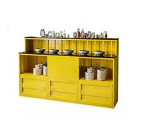 Stazione for condimenti for ristoranti con pentole calde in stile industriale, bancone for salse self-service commerciale, organizzatore di condimenti for attrezzature(180cmYellow)