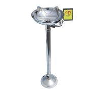 Stazione lavaocchi, lavaocchi verticale, stazione lavaocchi di emergenza, macchina lavaocchi di emergenza da laboratorio in acciaio inossidabile, flusso d'acqua(Silver,Vertical eye washer)