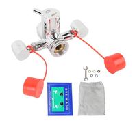 Stazione lavaocchi montata su rubinetto con attacco per lavello a doppio ugello ruotabile a 360 gradi, include 3 connettori e valvola in ottone forgiato per siti industriali e