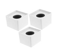 Stazione Logo Microfono Bianco in Plastica 37mm, 3 Pezzi | Design Moderno e Finitura Bianca, Apertura da 37mm, Set da Tre per Presentazioni e Giornalismo Scolastico