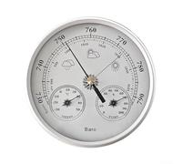 Stazione meteo analogica 3 in 1 con barometro, termometro, igrometro, senza batteria, in alluminio, per interni ed esterni, -30 ~ 50 ℃ 0-100% RH 970-1050hPa (bianco)