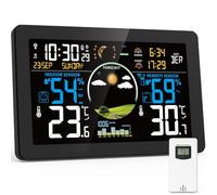 Stazione Meteo con Sensore Esterno Interno, Stazione Meteorologica Display a Colori con Temperatura, Umidità, Tempo Data, Barometrico, Sveglia, Previsioni del Tempo, Retroilluminazione Regolabile