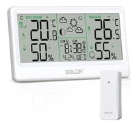 Stazione Meteo con Sensore Esterno,Thermometri e Igrometri Interni ed Esterni, 8,5''Stazione Meteorologica con RCC,Previsioni del Tempo, Fasi Lunari, Temperature Massime/Minime e Allerta Rischio Muffa