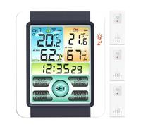 Stazione Meteo, Digital Weather Station Clock Indoor Outdoor Weather Forecast Barometer Thermometer Hygrometer with Wireless Outdoor Sensor per la casa(One For Three)