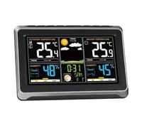 Stazione Meteo Multifunzione Sveglia Termometro Igrometro Touch Screen Sensore Wireless Alba Tramonto Igrotermografo,Nero