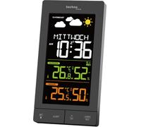 Stazione meteo radio WS6458 con trasmettitore esterno TX308, imparabile fino a 3 trasmettitori, temperatura interna, temperatura esterna, umidità interna ed esterna, indicatore di tendenza meteo