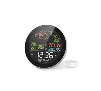 Stazione Meteo, Stazione meteorologica multifunzionale for casa/ufficio con display digitale a colori, orologio, temperatura interna ed esterna(With 1 Sensor)