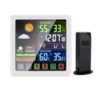 Stazione Meteo, Stazione meteorologica Ricarica USB wireless intelligente Previsioni meteorologiche a quattro livelli Allarme ritardato for termometro domestico/interno/esterno(20W)