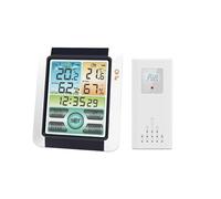 Stazione Meteo, Stazione meteorologica wireless Schermo grande Termometro digitale for interni ed esterni Igrometro Monitor Sveglia con sensore trasmettitore per la casa(1 clock 1 sensor)