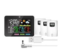 Stazione Meteo, Stazioni meteorologiche Wireless Indoor Outdoor Temperatura Umidità VA Display a colori Previsioni meteo Pressione barometrica Sveglie