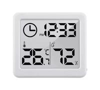 Stazione meteo Termometro/igrometro con Funzione Orologio, Bianco/Nero