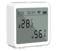 Stazione Meteo, Tuya Sensore di umidità della temperatura Smart Home Termoigrometro Display digitale Termometro Monitor Orologio della stazione meteorologica per la casa(P)