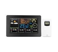 Stazione Meteo WIFI Orologio da Parete Digitale Misuratore di Temperatura e Umidità for Interni ed Esterni Sveglia Calendario Previsioni