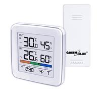 GreenBlue wireless weather station temperature+ humidity IN/OUT clock+ GB169