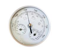 Stazione meteorologica 3 in 1 con termometro e igrometro da parete multifunzione, temperatura, umidità, pressione, barometro(Silver)