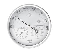 Stazione meteorologica analogica, barometro 3 in 1, igrometro e termometro per interni ed esterni, diametro 13,2 cm, telaio in acciaio inox, barometro analogico per controllo climatico, monitoraggio