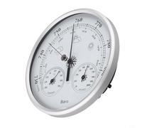 Stazione meteorologica analogica termometro igrometro barometro, quadrante in metallo da 130 mm, strumento di previsione meteo per interni, non richiede batterie, misure -30-50 °C,