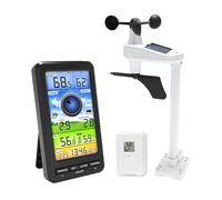 Stazione meteorologica con anemometro WiFi - Termoigrometro digitale wireless con sensore di velocità/direzione del for interni/esterni Pronóstico del tiempo