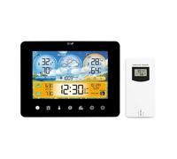 Stazione meteorologica con display a colori touch screen, sveglia, misuratore di temperatura e umidità for la casa, ora solare, barometro, sensore previsione delle maree