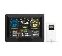 Stazione meteorologica con schermo a colori, sveglia multifunzione, termometro, igrometro, con sensore esterno wireless,Prevedere con precisione(With 1 White Sensor)