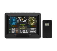 Stazione meteorologica con schermo a colori, sveglia multifunzione, termometro, igrometro, con sensore esterno wireless(With 1 Black Sensor)