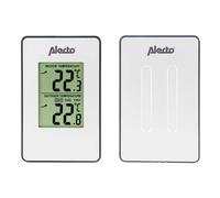 Alecto WS-1050 - Stazione meteorologica con sensore wireless per esterni, misura le temperature interne ed esterne, con display a batteria, bianco
