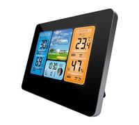 Stazione Meteorologica Digitale Igrometro Temperatura Sensore Wireless Previsione Temperatura Orologio Sveglia Da Tavolo Da Parete Monitor Accurato(Black)